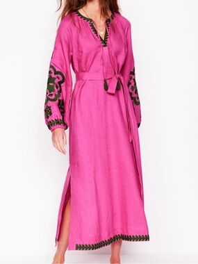 boden cotton maxi tie neck dress BODEN Cotton Maxi Tie Neck Dress